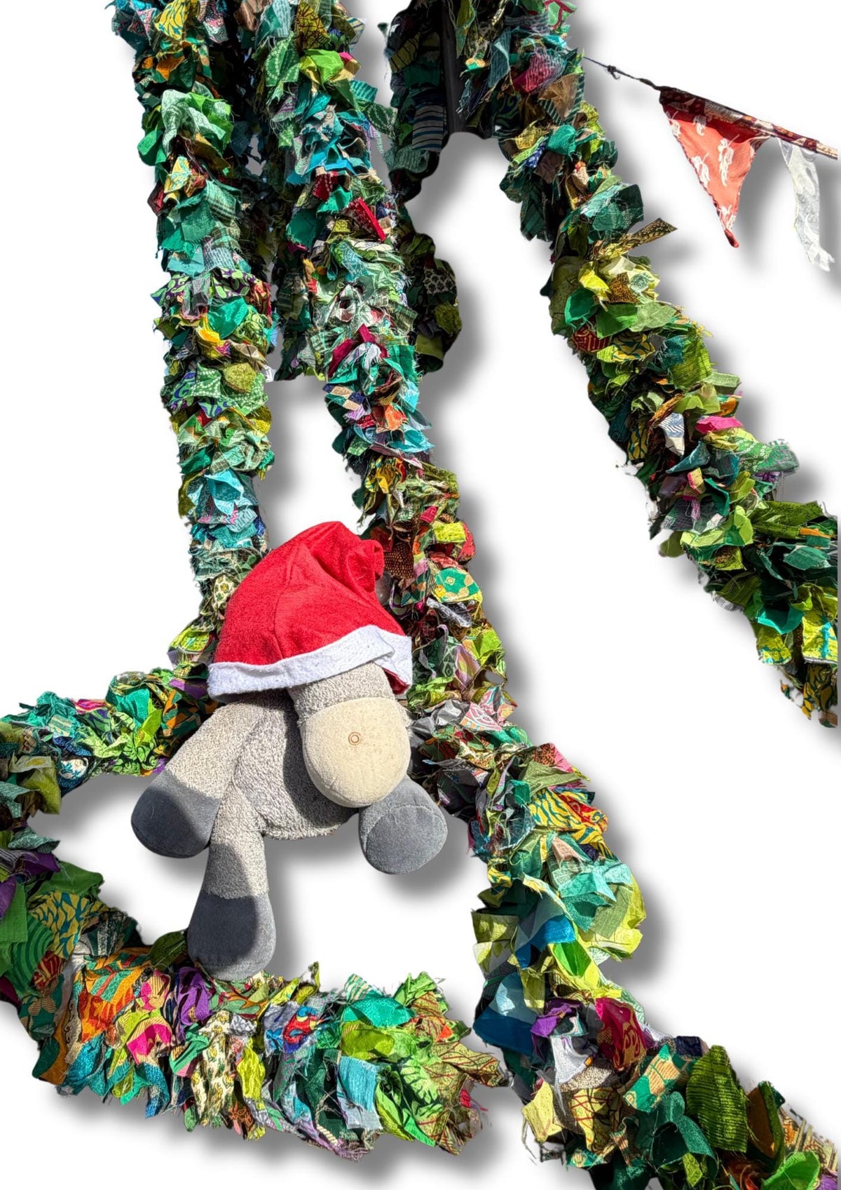 Eco friendly green tinsel! Ethical, sustainable and planet friendly. Handmade ethical Christmas decor. Green eco tinsel. Festive garland