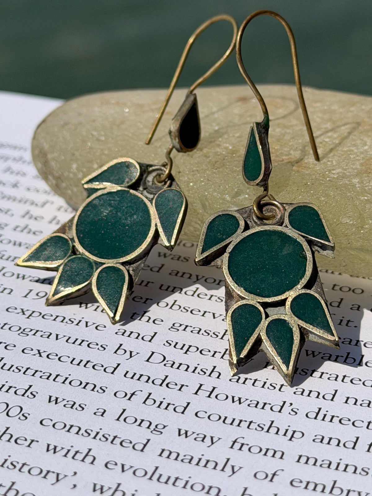 Gypsy jewellery, vintage turtle earrings, green jewellery, ethical jewellery, gypsy earrings, romantic gifts, eco friendly jewellery
