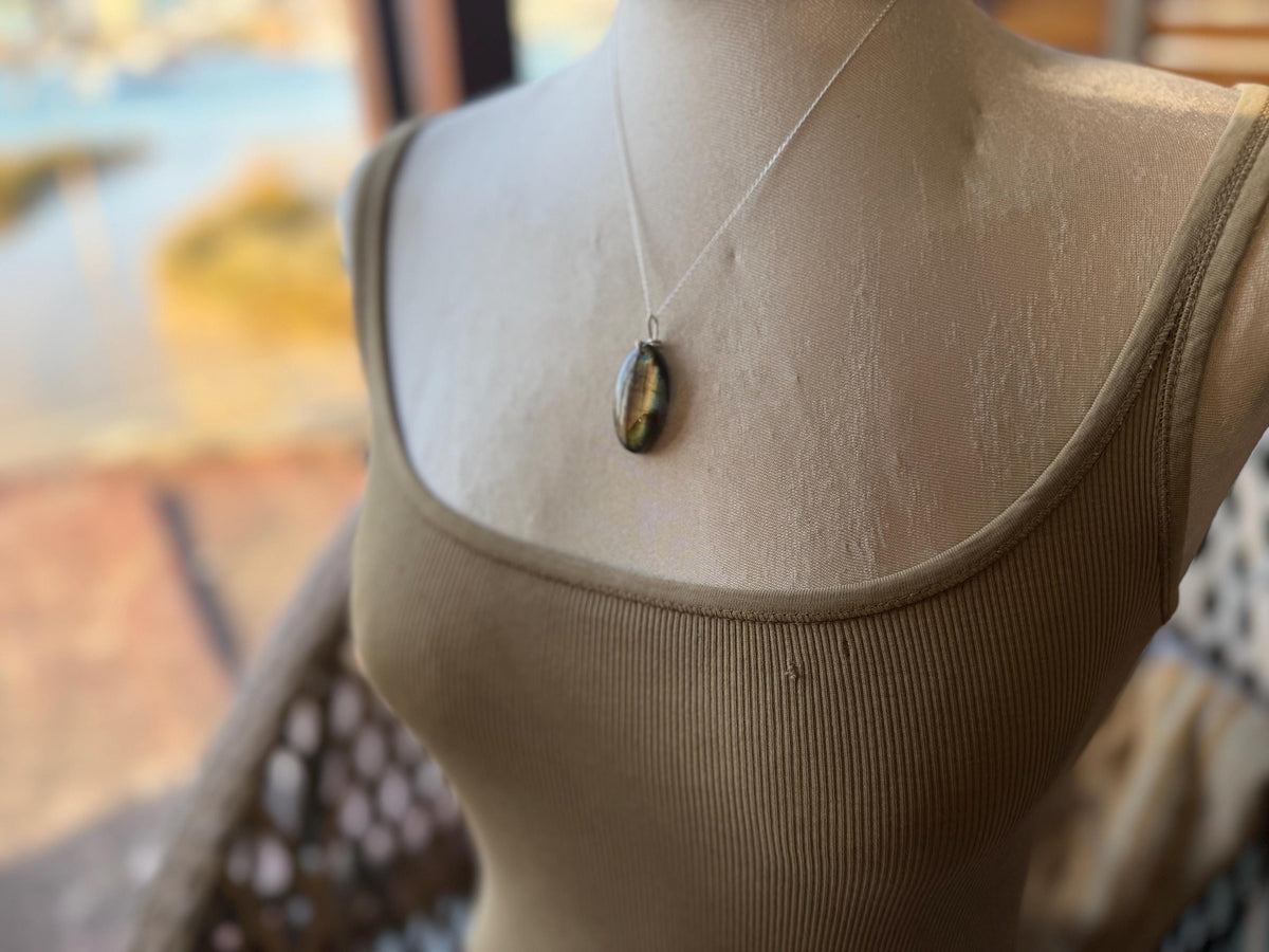Gold labradorite necklace, labradorite jewellery, boho gift for her, unusual necklace, ethical jewellery, handmade labradorite pendant