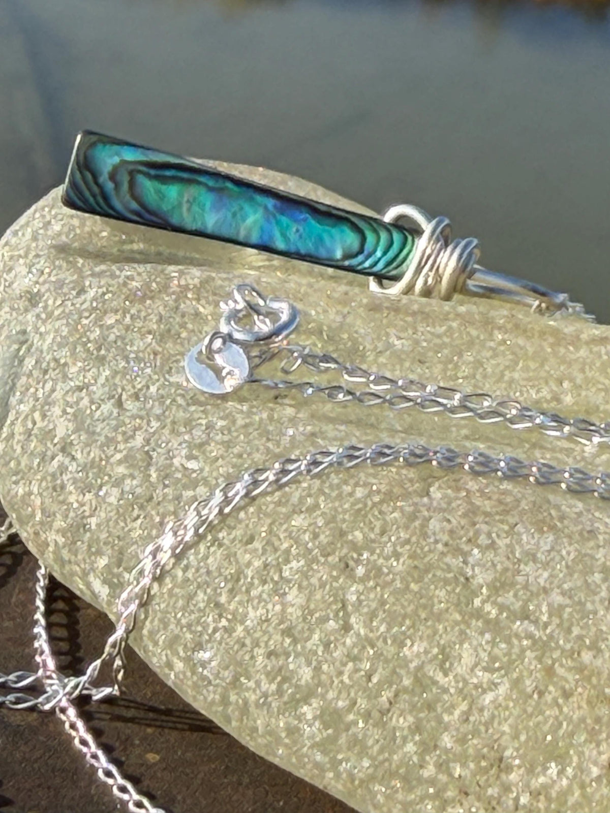 Eco friendly abalone necklace. Abalone jewellery, abalone pendant. Unusual gift for her. Unique necklace, boho pendant, handmade jewellery.