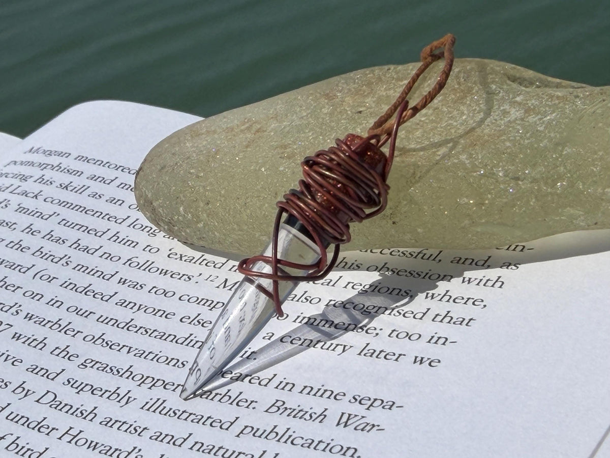 Eco friendly handmade necklace made from ethical quartz & naturally weathered recycled copper. Ethical jewellery. Unique handmade jewellery.