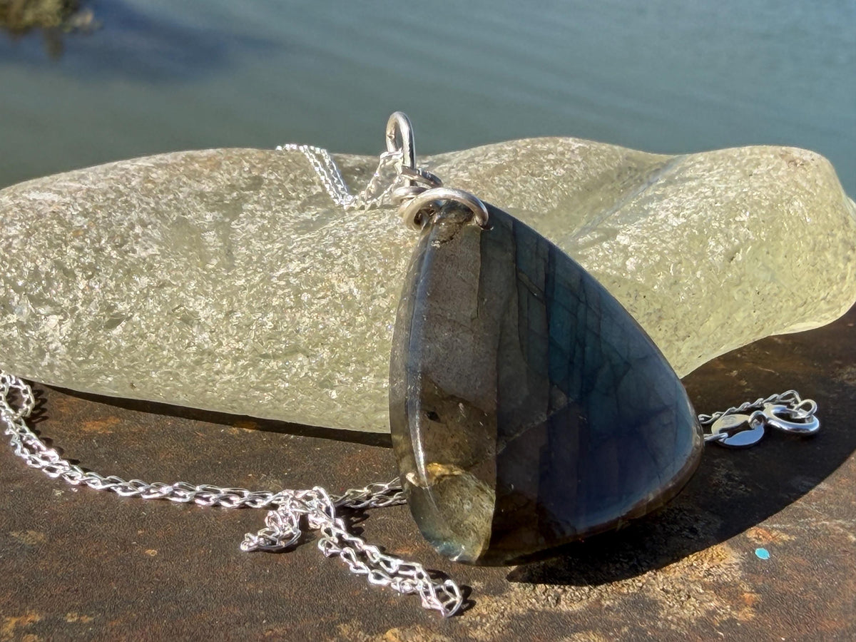 Gold labradorite necklace, labradorite jewellery, boho gift for her, unusual necklace, ethical jewellery, handmade labradorite pendant