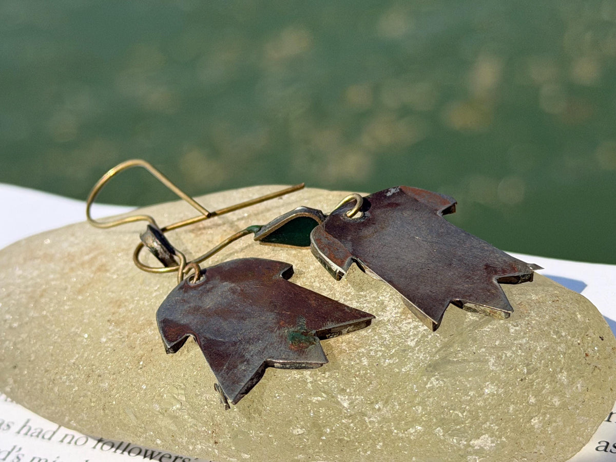 Gypsy jewellery, vintage turtle earrings, green jewellery, ethical jewellery, gypsy earrings, romantic gifts, eco friendly jewellery