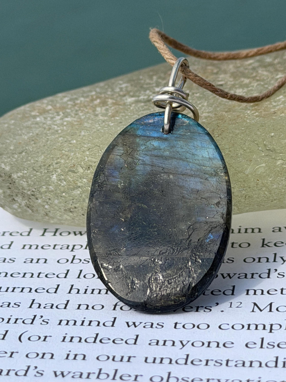 Carved labradorite necklace on recycled silver. Boho necklace, ethical jewellery, eco friendly necklace, gift for her, labradorite flower.