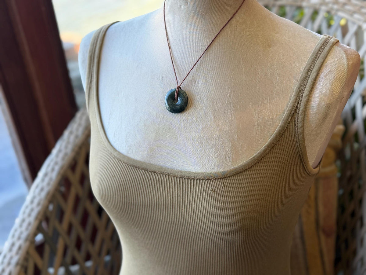 Moss agate necklace, moss agate pendant, large gemstone necklace, green gemstone, gift for gardener. Handmade necklace, boho gift for her