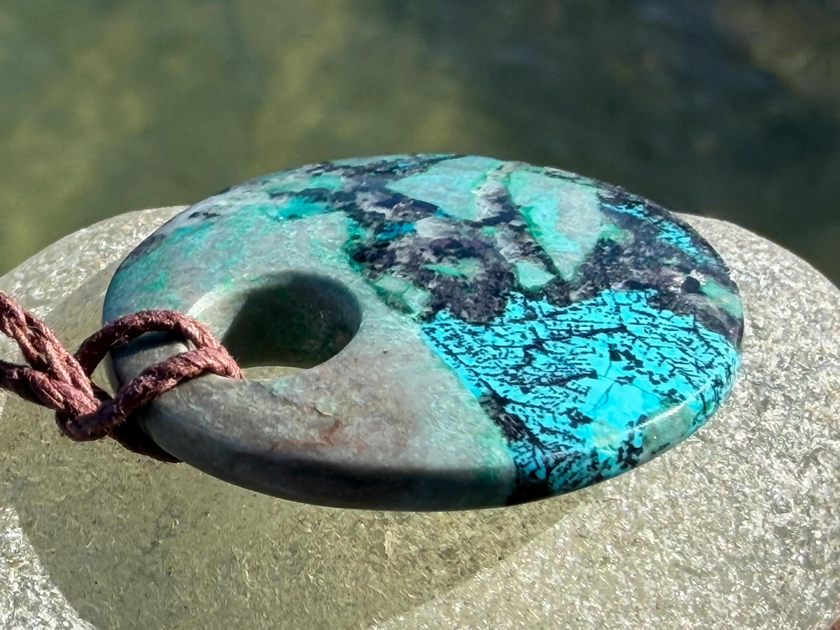 Chrysocolla Malachite necklace, ethical jewellery, bohemian necklace, unusual jewellery, malachite pendant, blue gemstone necklace