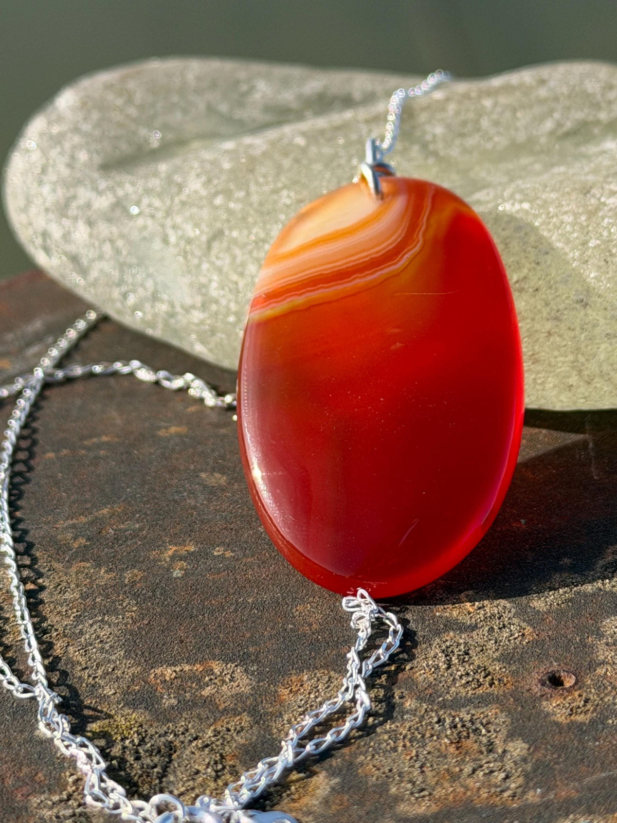 Agate necklace, ethical jewellery, bohemian necklace, unusual jewellery, agate pendant, white gemstone necklace. Boho jewellery