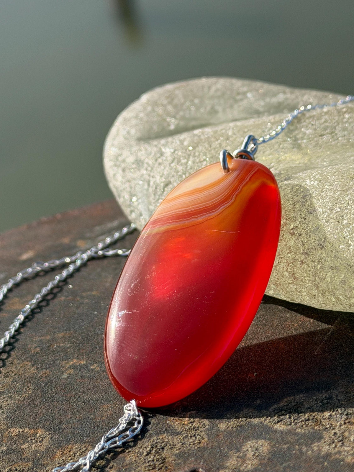 Agate necklace, ethical jewellery, bohemian necklace, unusual jewellery, agate pendant, white gemstone necklace. Boho jewellery