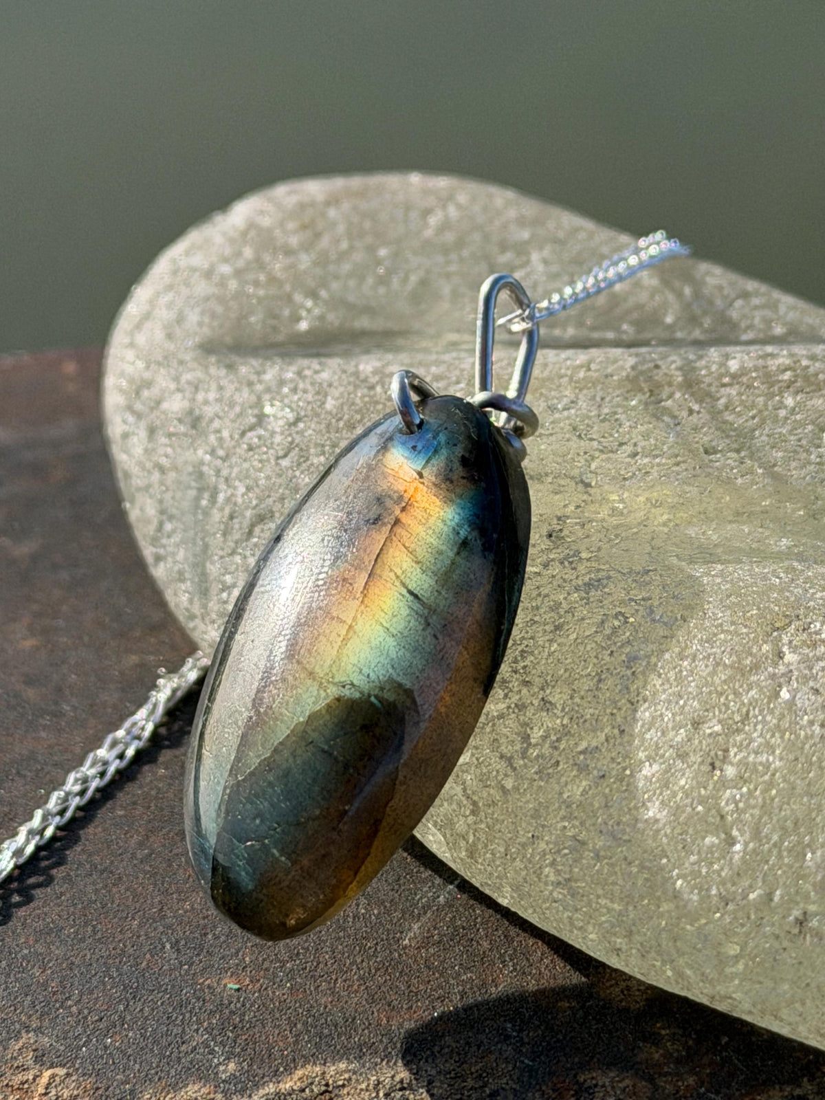 Gold labradorite necklace, labradorite jewellery, boho gift for her, unusual necklace, ethical jewellery, handmade labradorite pendant