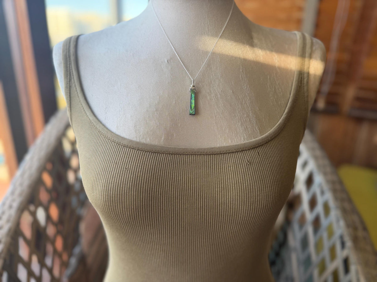 Eco friendly abalone necklace. Abalone jewellery, abalone pendant. Unusual gift for her. Unique necklace, boho pendant, handmade jewellery.