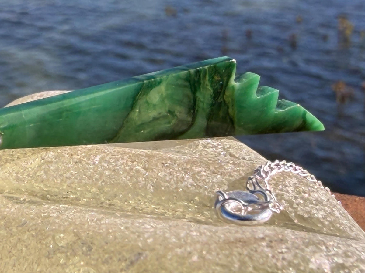 African Jade gemstone necklace on recycled sterling silver. Ethical jewellery, green gemstone. Stunning unique jewellery. Unique gifts