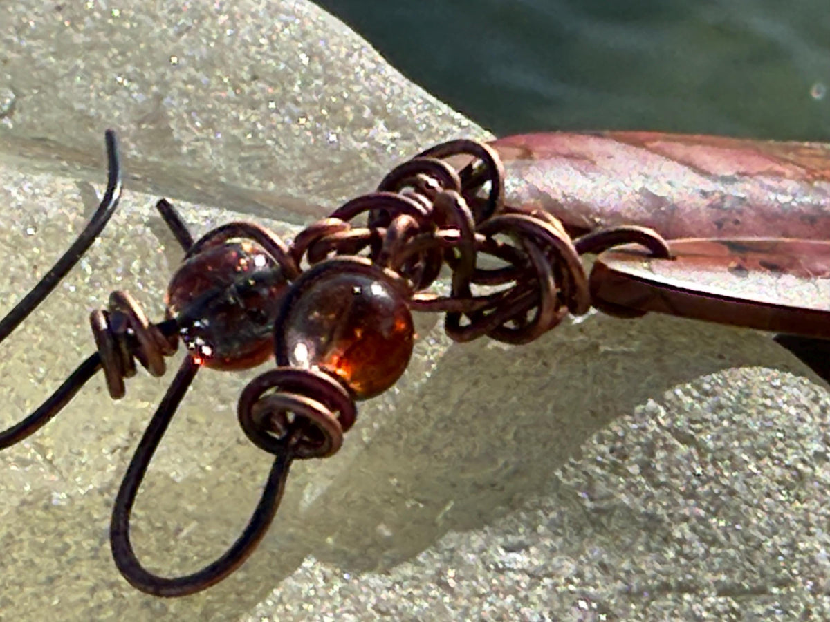 Picasso jasper gemstone earrings. Ethical jewellery, orange gemstone earrings. Stunning unique jewellery. Eco friendly unique earrings.