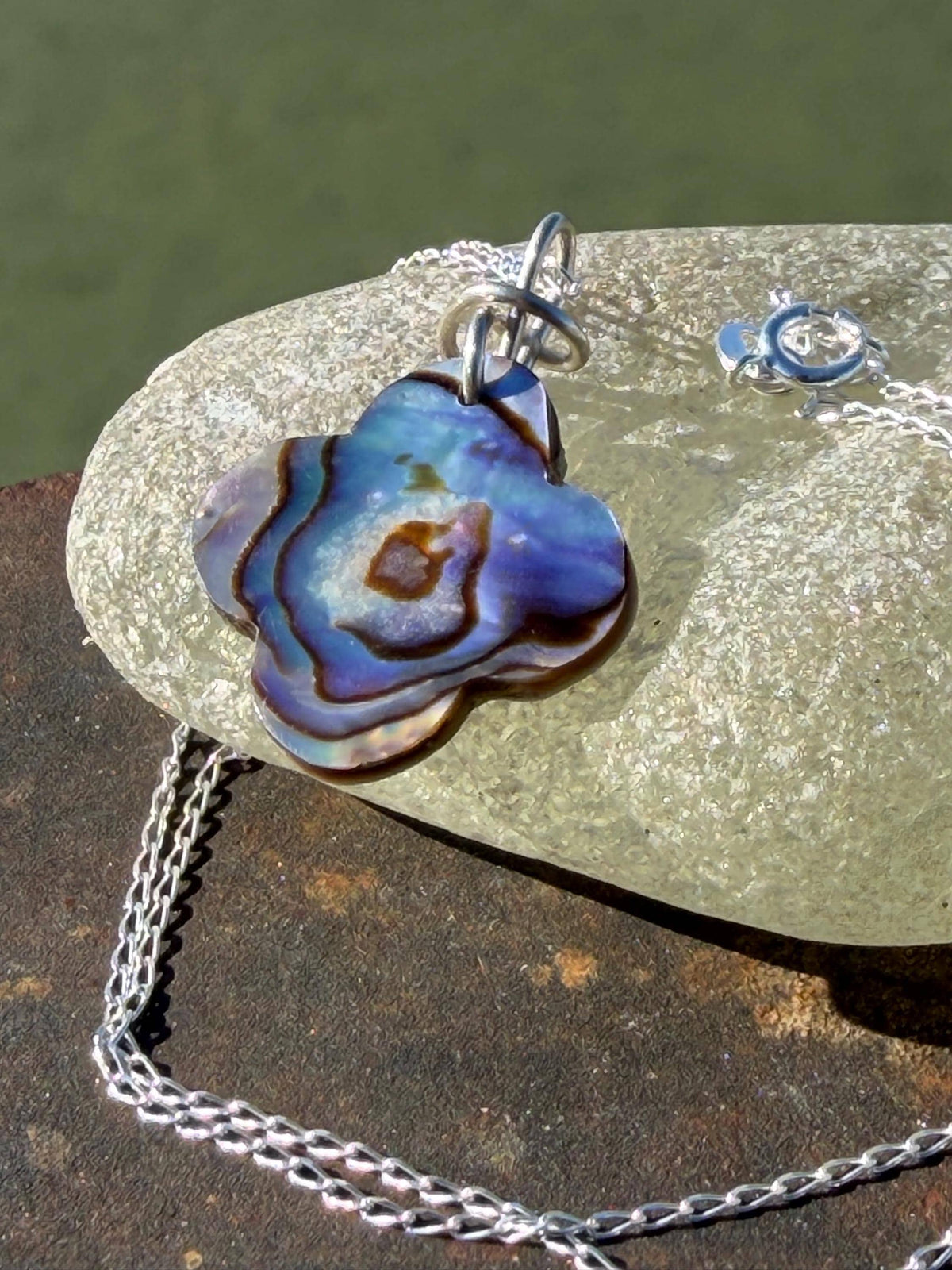 Abalone necklace, abalone jewellery, abalone pendant. Unusual gift for her or gift for him.unique necklace, boho pendant, handmade jewellery