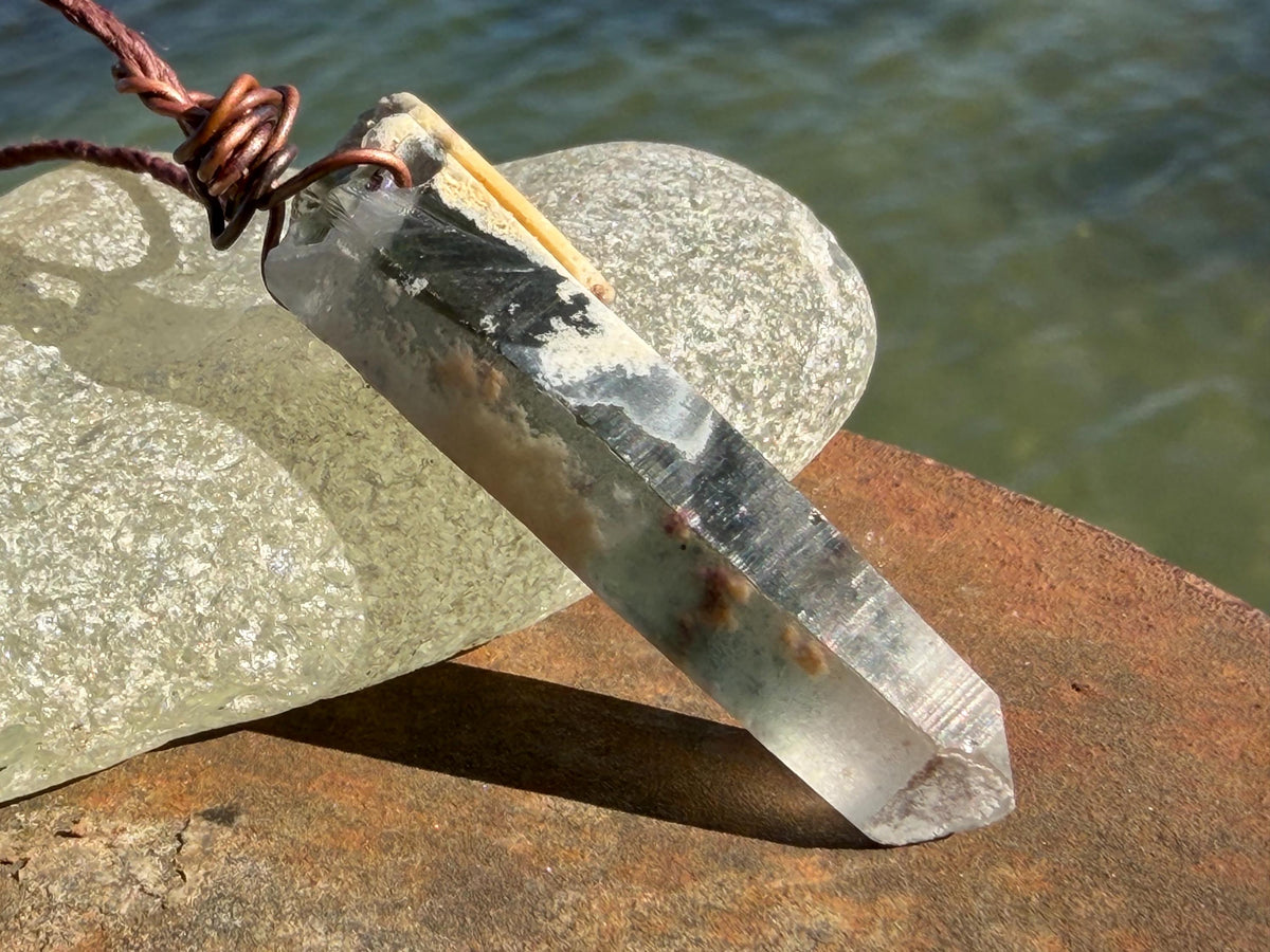 Raw moss agate necklace. Rustic moss agate pendant, large gemstone necklace, green gemstone, gift for gardener. Handmade necklace.