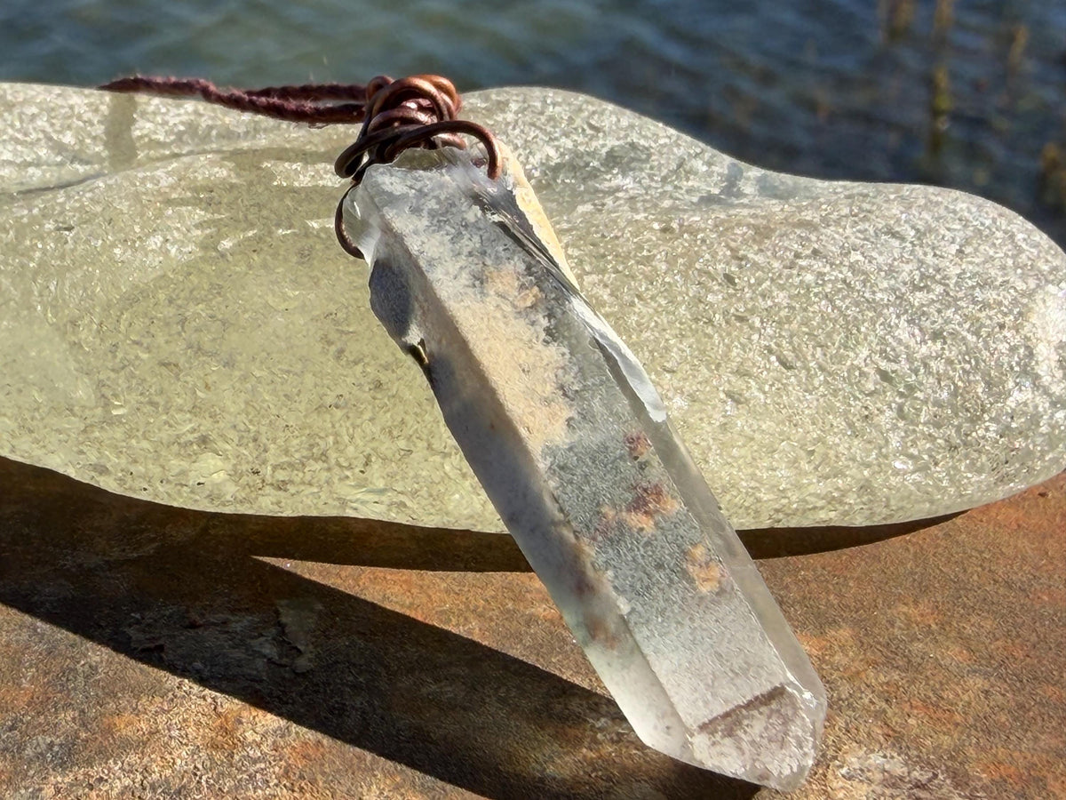 Raw moss agate necklace. Rustic moss agate pendant, large gemstone necklace, green gemstone, gift for gardener. Handmade necklace.