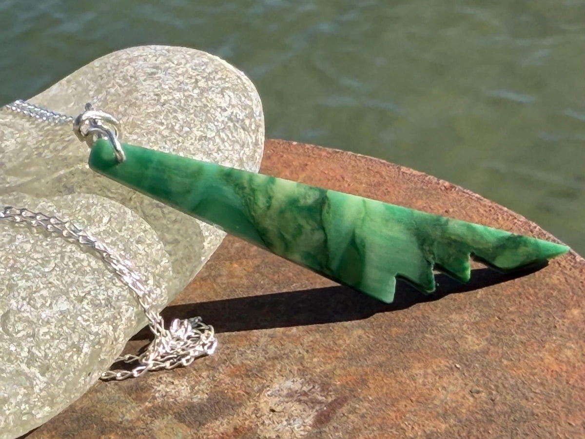 African Jade gemstone necklace on recycled sterling silver. Ethical jewellery, green gemstone. Stunning unique jewellery. Unique gifts