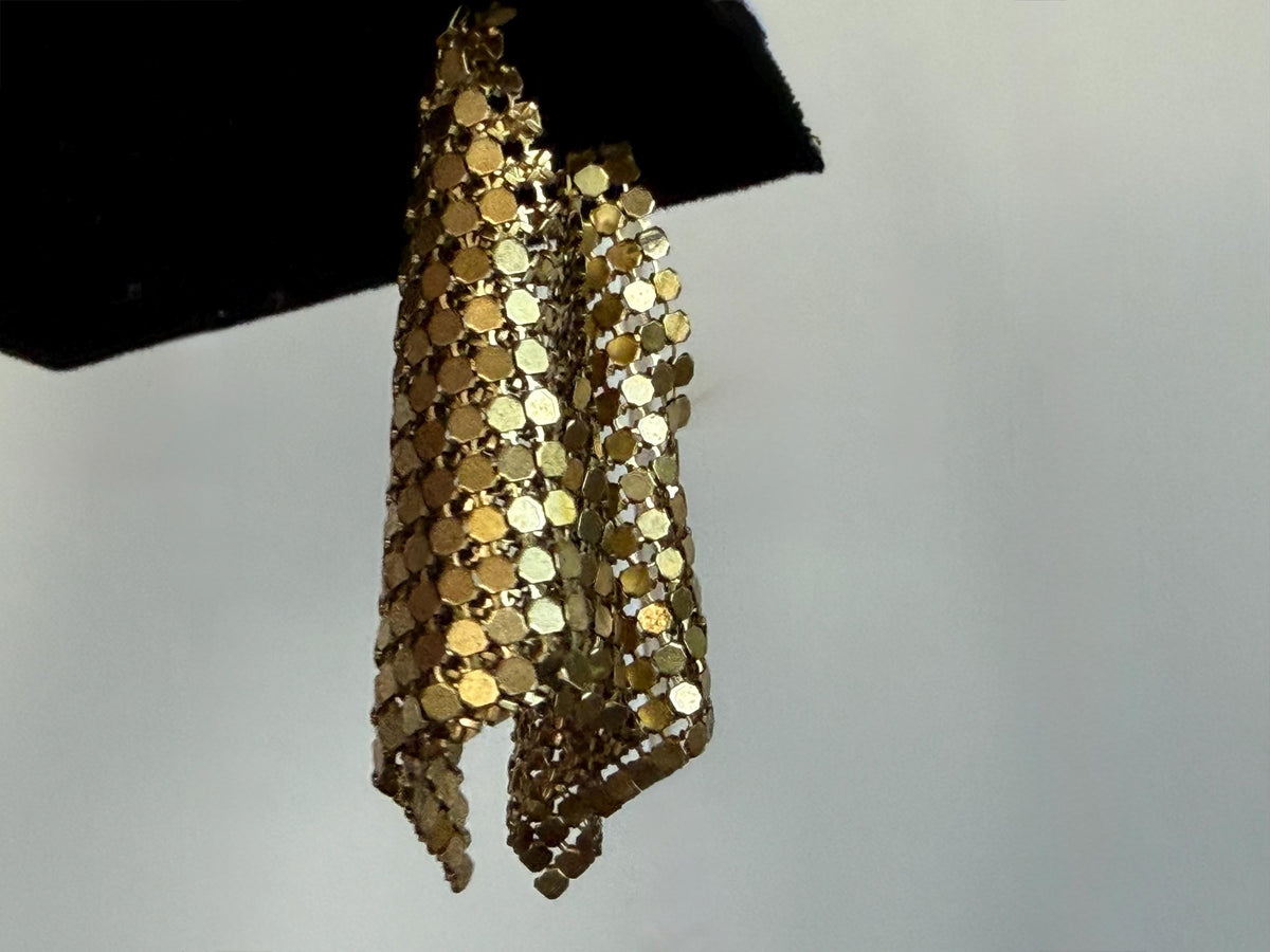 Eco friendly jewellery. Handmade ethical earrings made with recycled brass. Ethical boho dangly earrings. Gold party earrings.