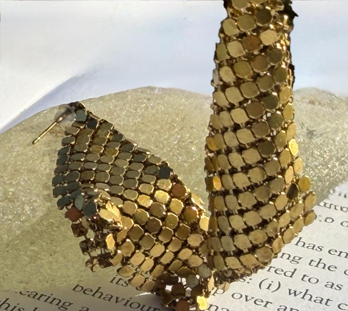 Eco friendly jewellery. Handmade ethical earrings made with recycled brass. Ethical boho dangly earrings. Gold party earrings.